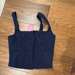 Edikted Blue Fitted Bustier Tank Top